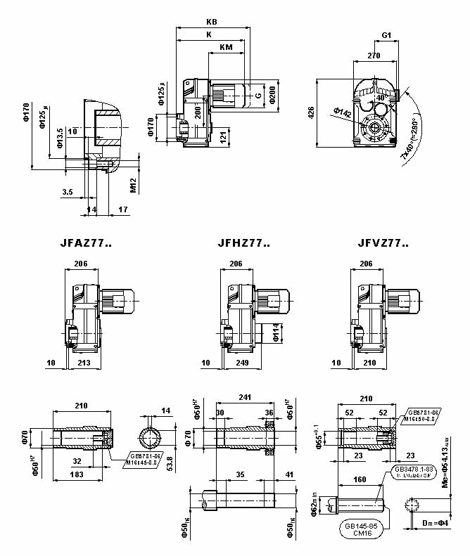 JF系列減速電機(GB10095-88)