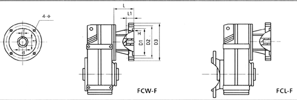 FC系列平行軸斜齒輪減速器外形尺寸