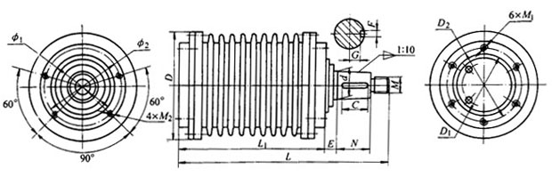 YGY系列油冷式滾筒用三相異步電動機外形尺寸